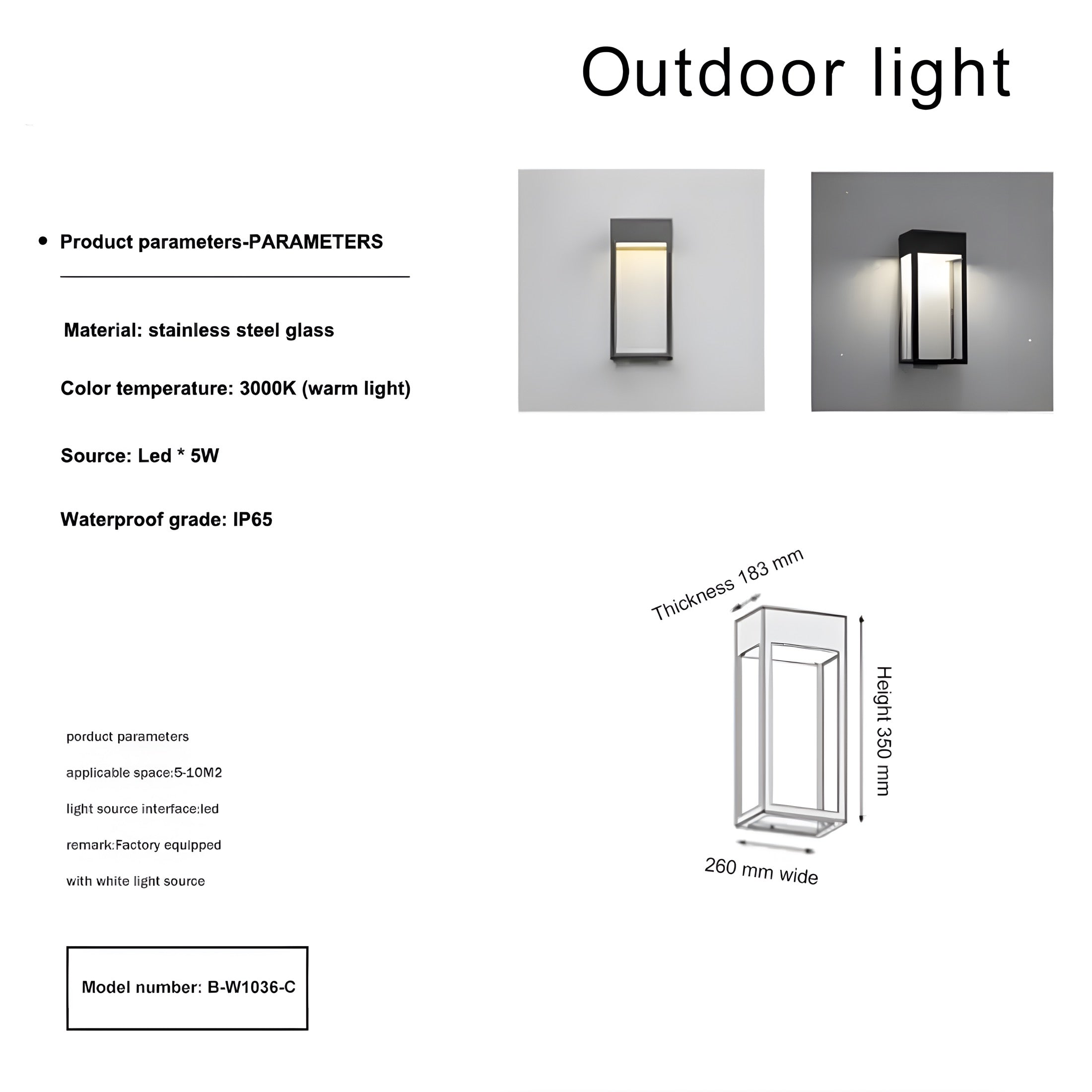 Outdoor Lampe Scatola Vetro - BUYnBLUE