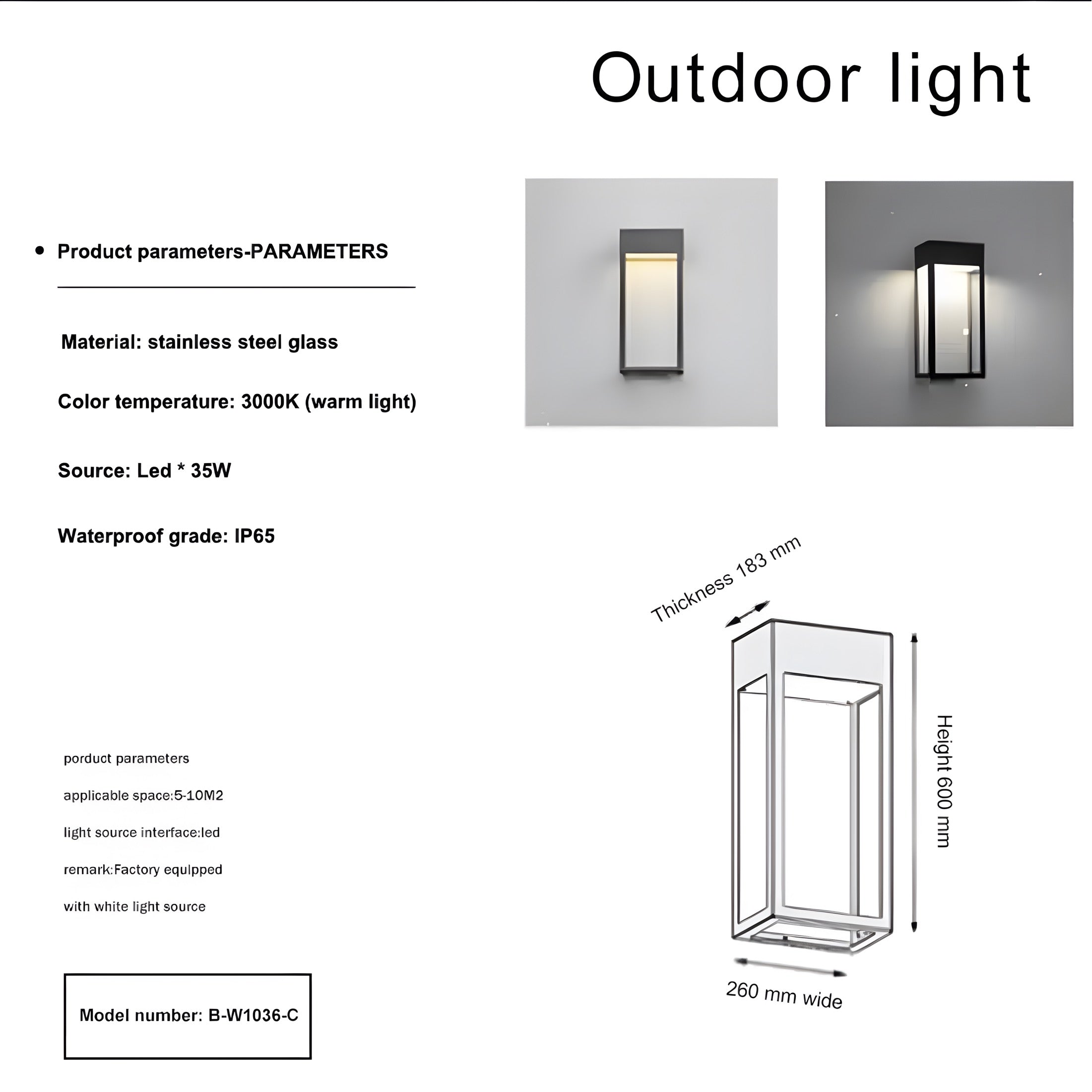 Outdoor Lampe Scatola Vetro - BUYnBLUE