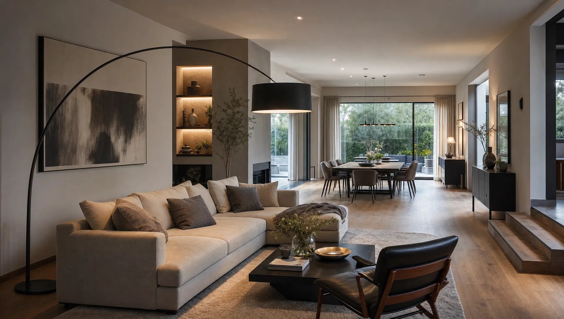 Moderne Bogenlampe im italienischen Design erkennen