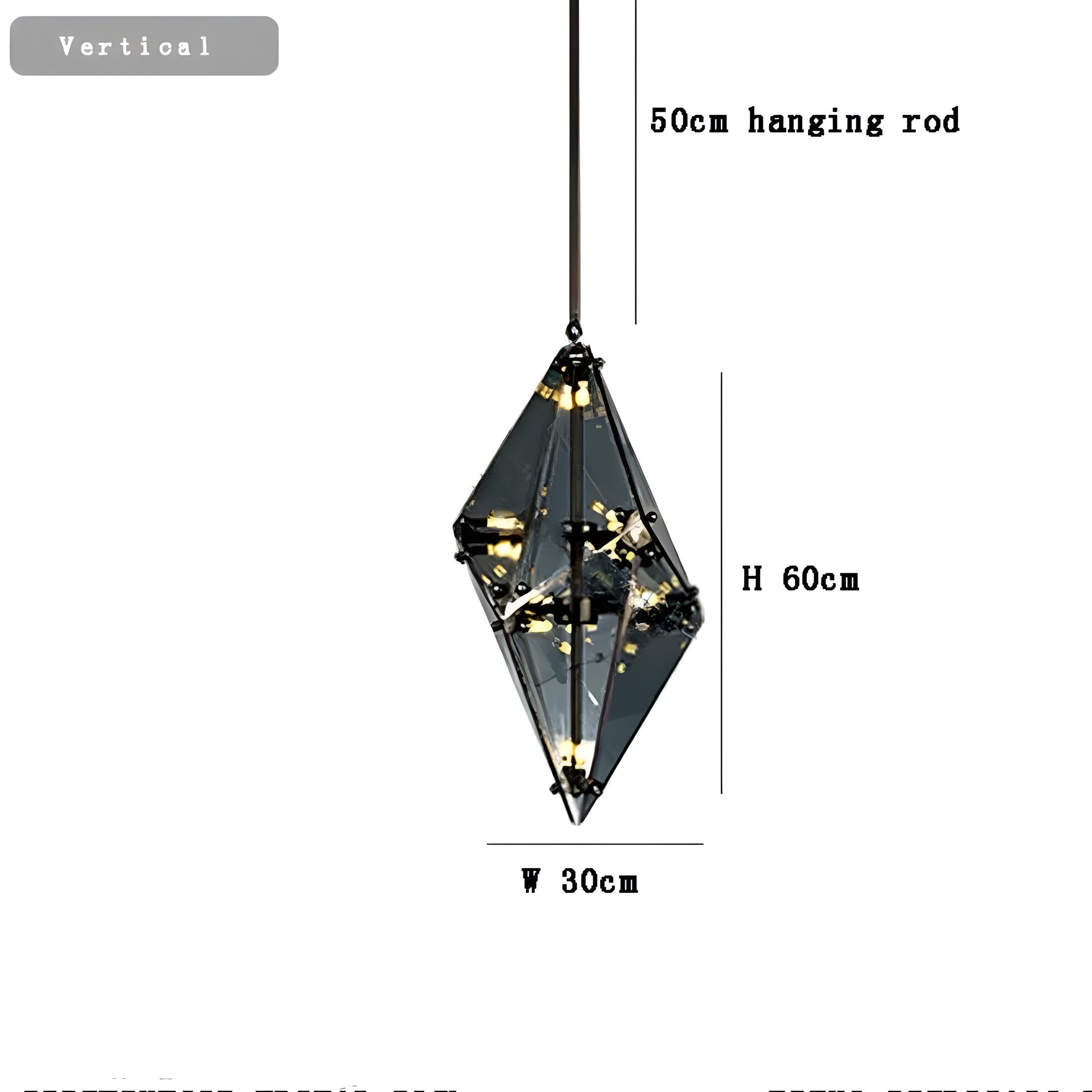 Modern Pendant Lamp Diamante Grezzo