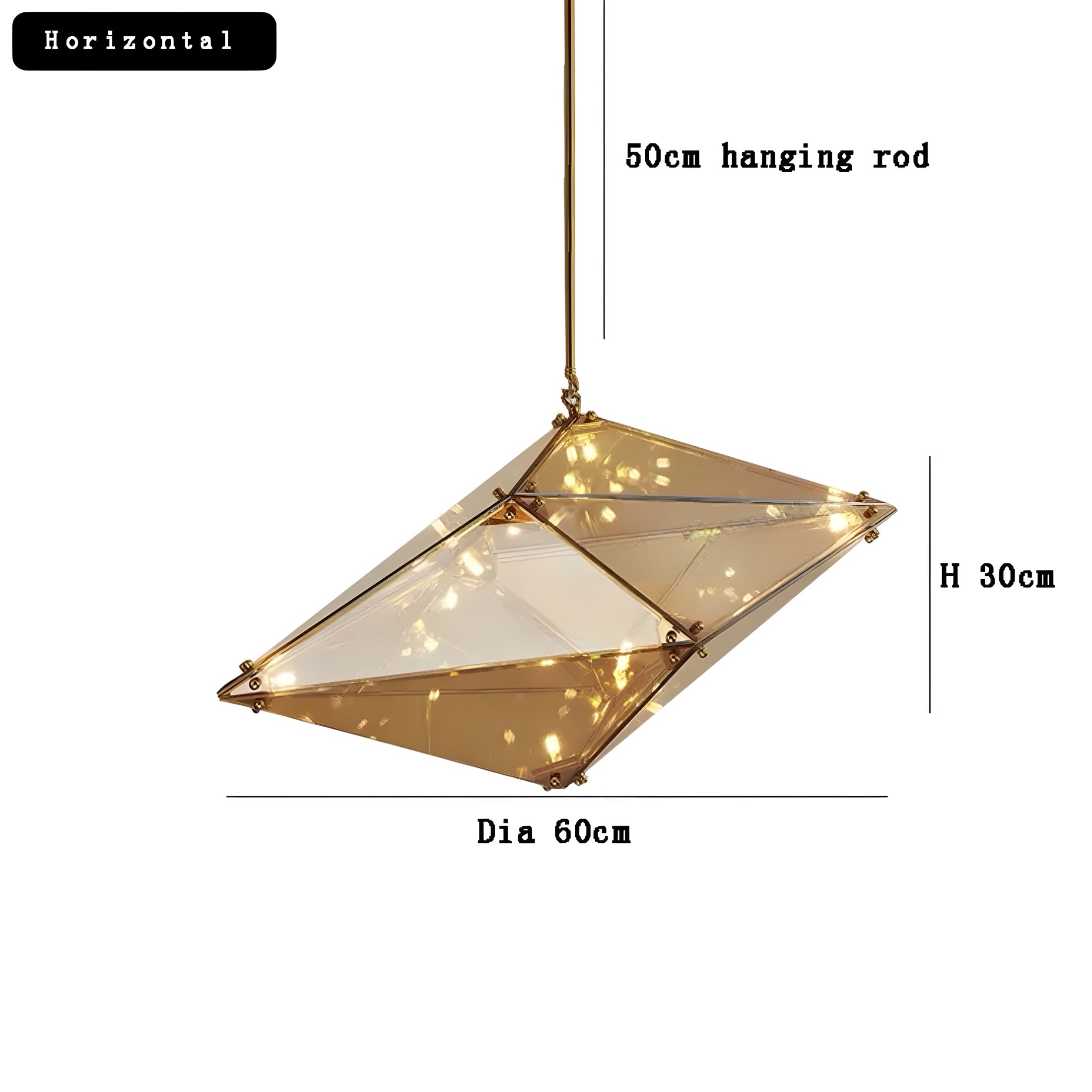 Modern Pendant Lamp Diamante Grezzo