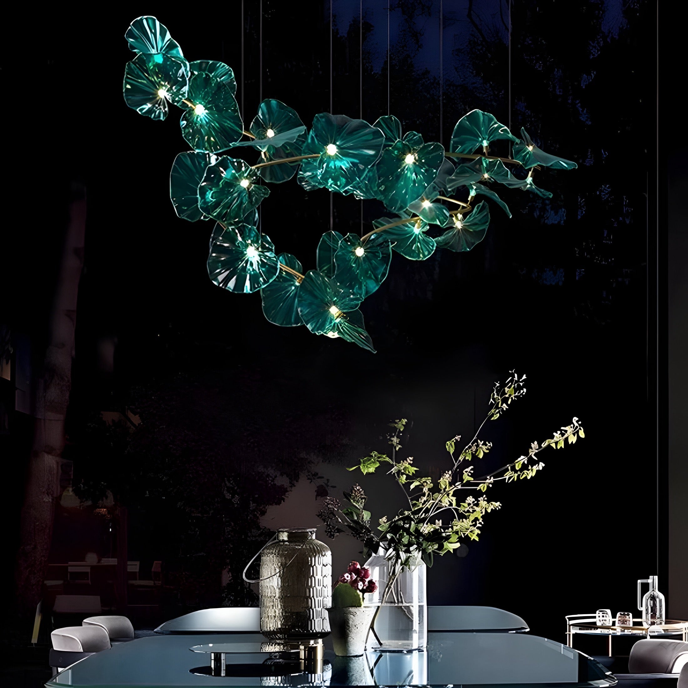 Designer chandelier Ninfea Verde