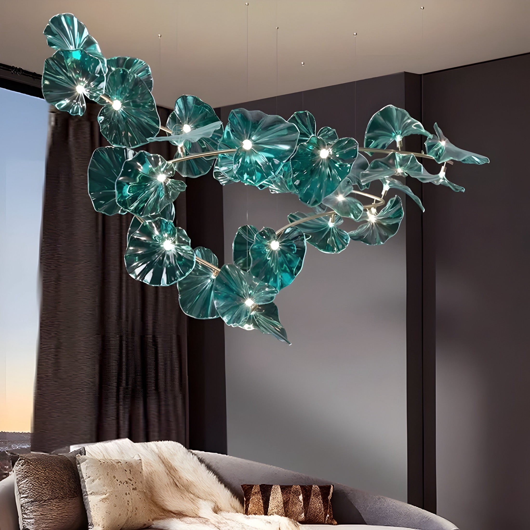 Designer chandelier Ninfea Verde