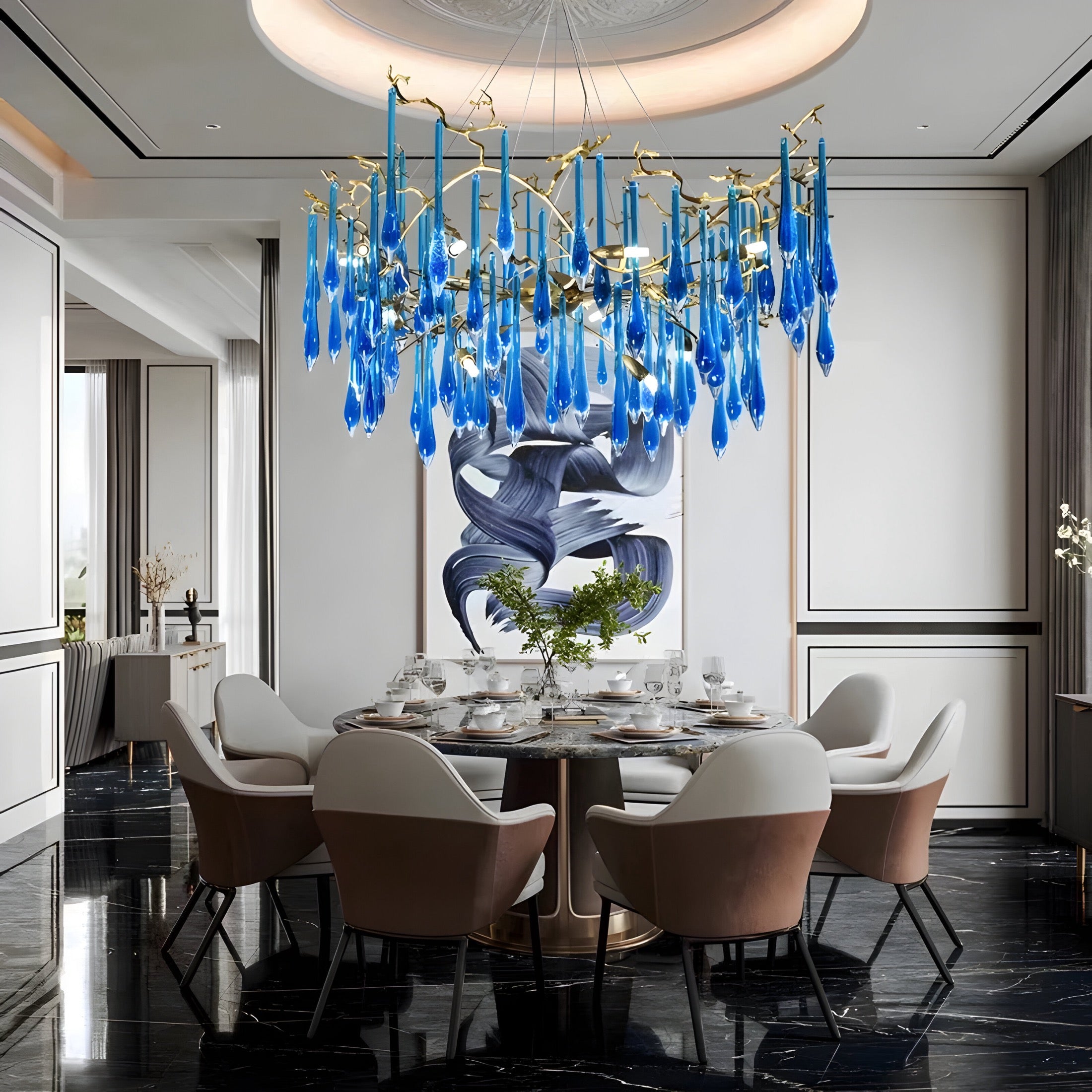 Designer chandelier Felice Bleu