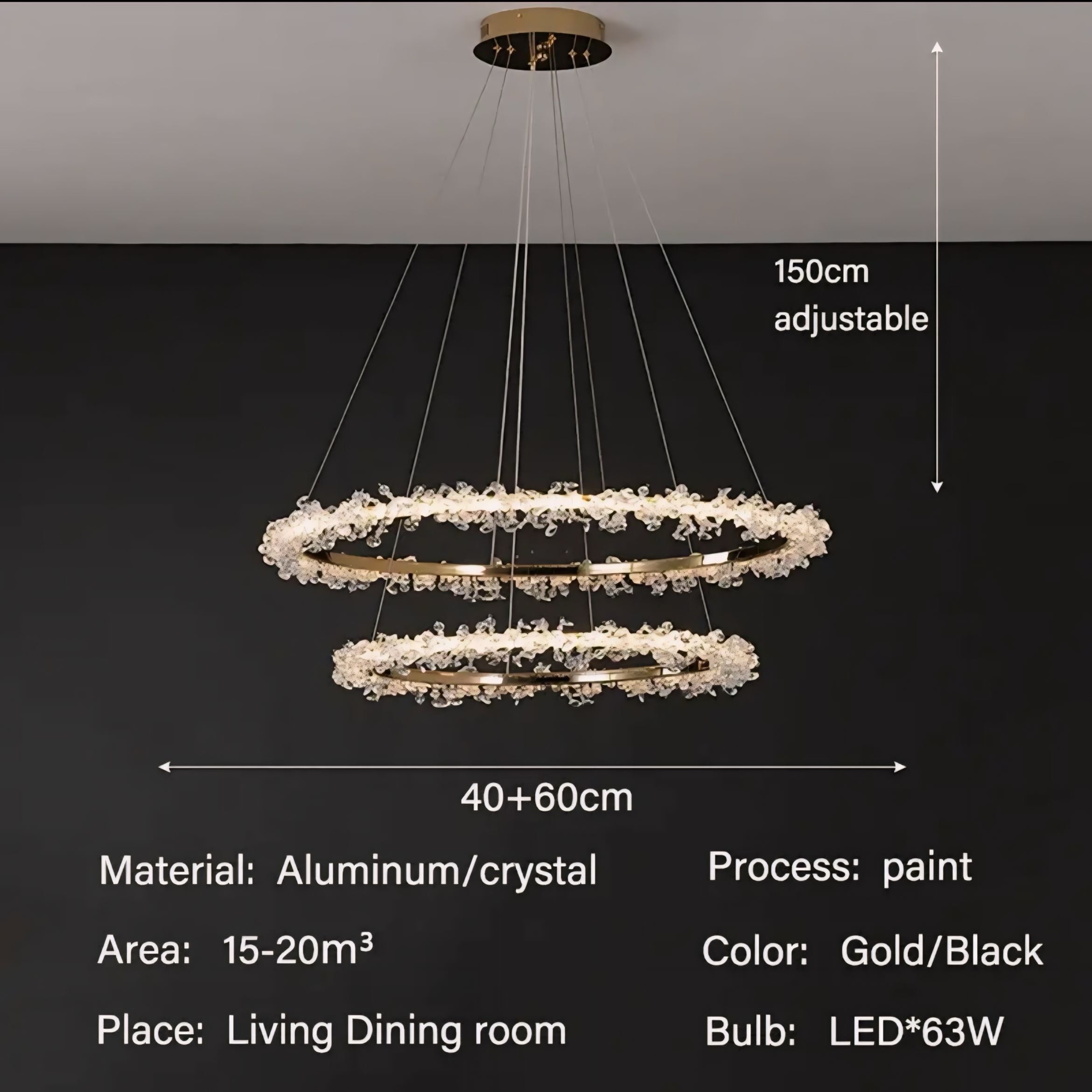 Pendant Lamp Halo Crystal - BUYnBLUE 