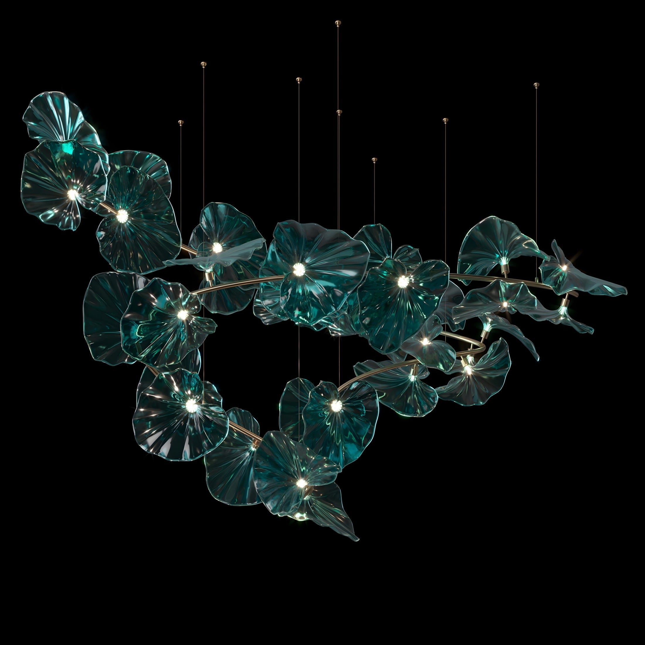 Designer chandelier Ninfea Verde BUYnBLUE