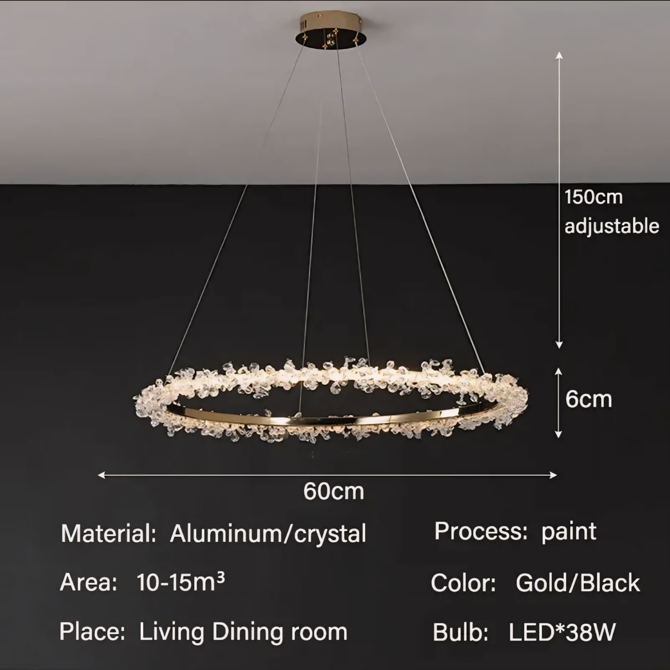 Pendant Lamp Halo Crystal - BUYnBLUE 