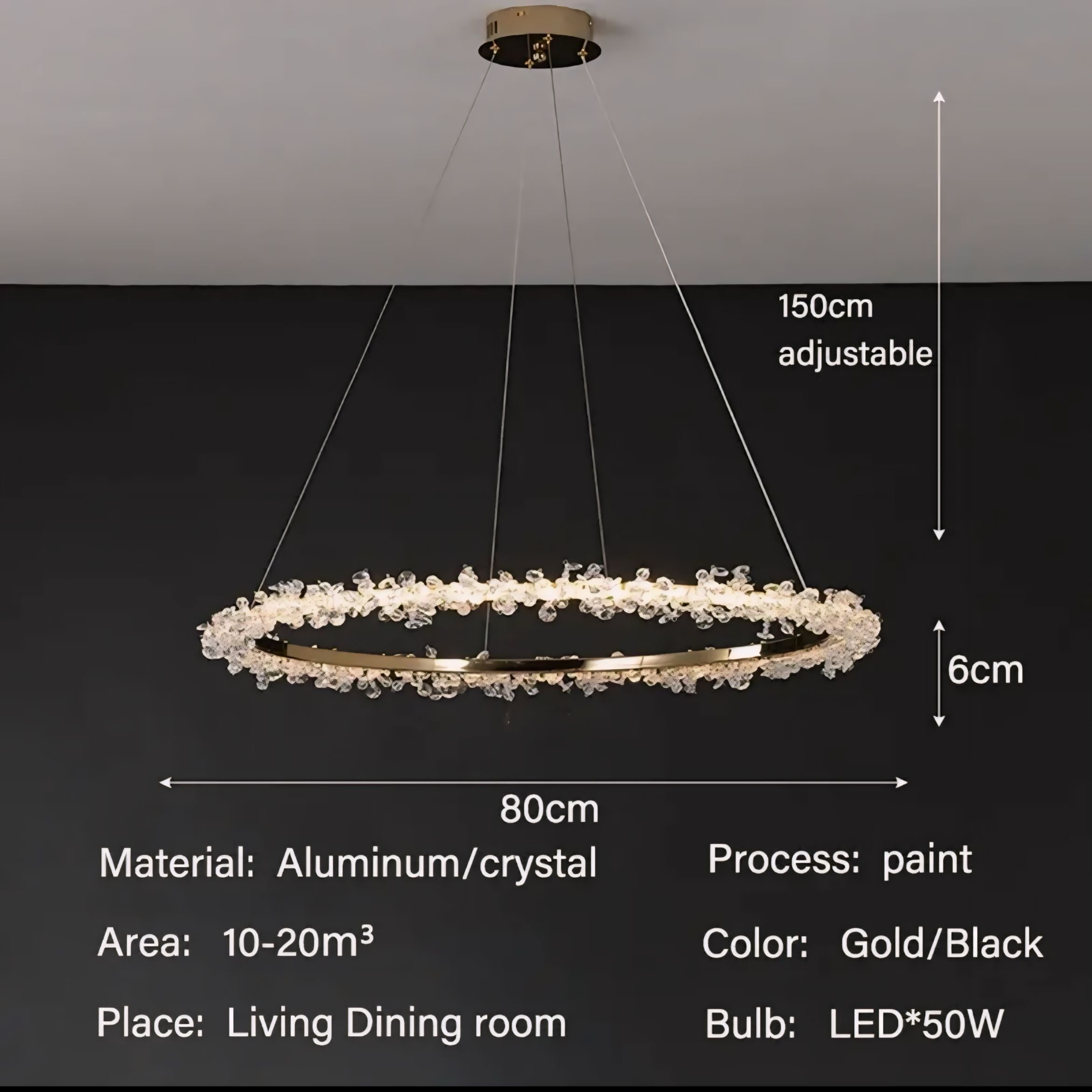 Pendant Lamp Halo Crystal - BUYnBLUE 