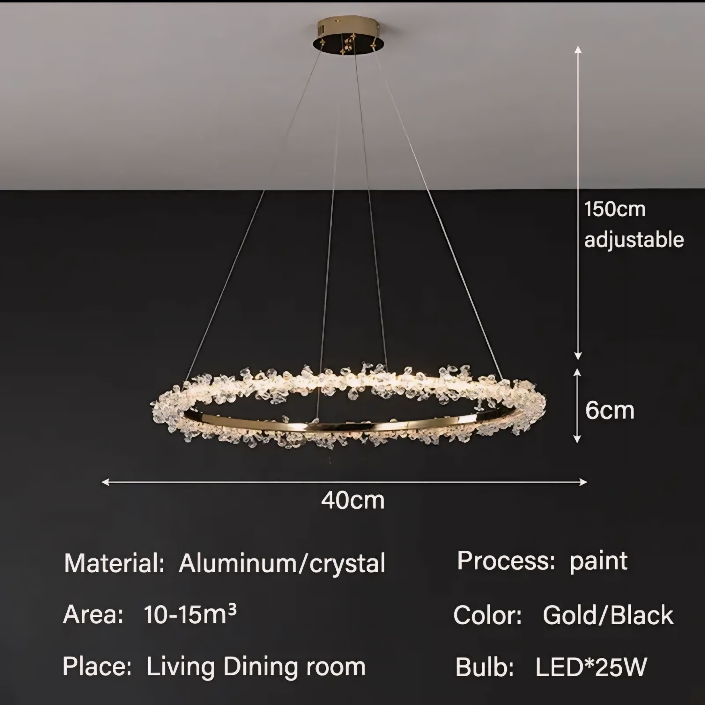 Pendant Lamp Halo Crystal - BUYnBLUE 