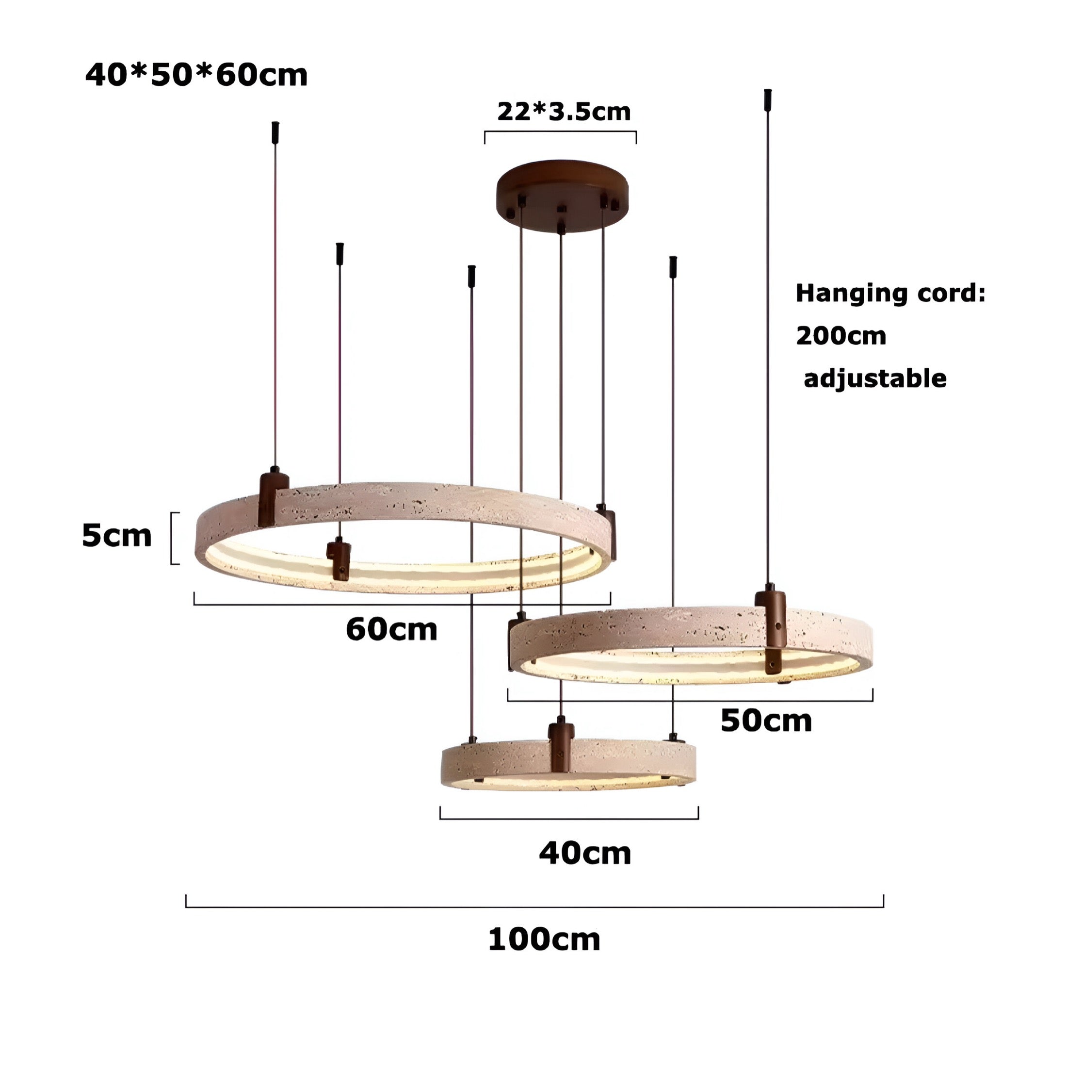 suspension luminaire Travertina