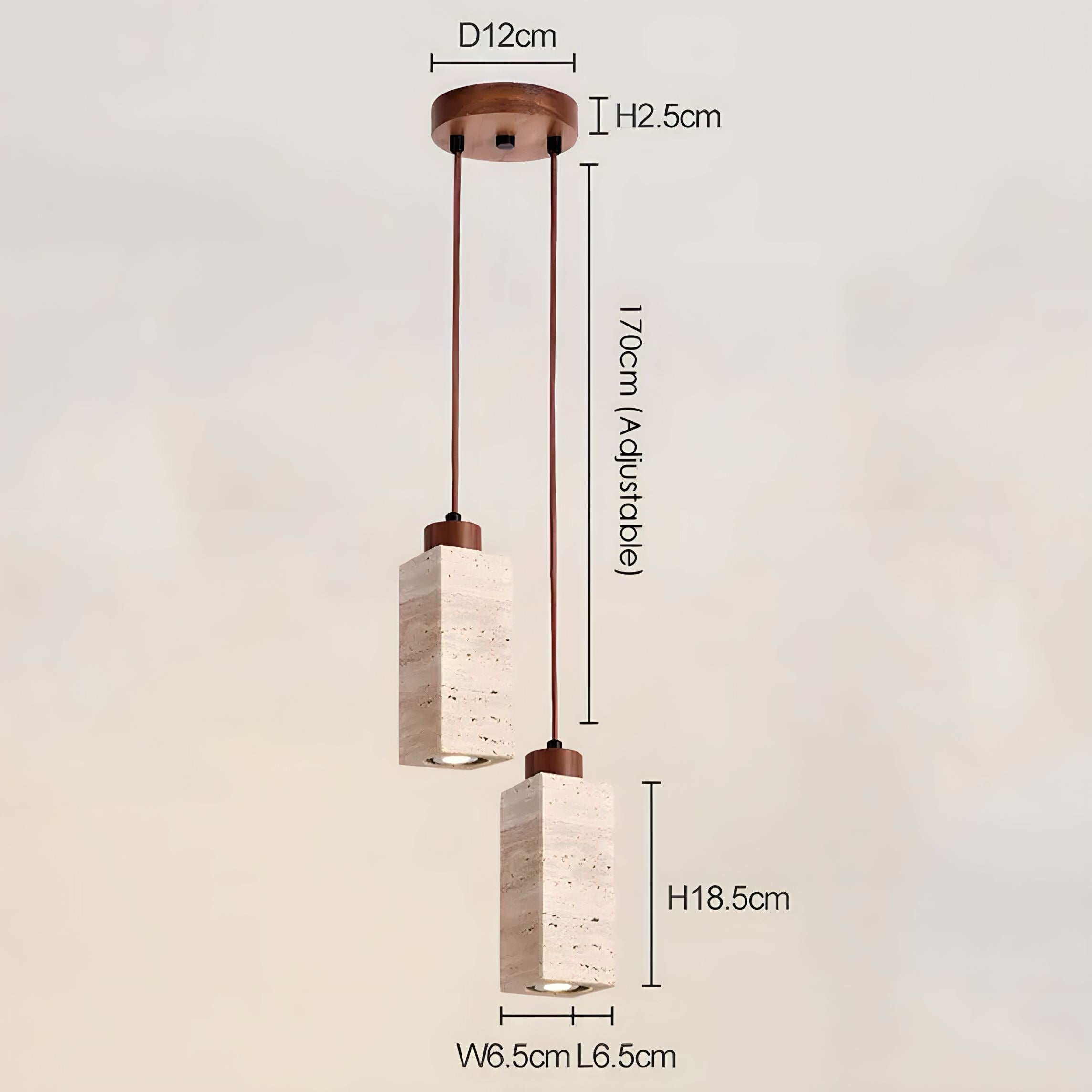 suspension luminaire Legna Travertina