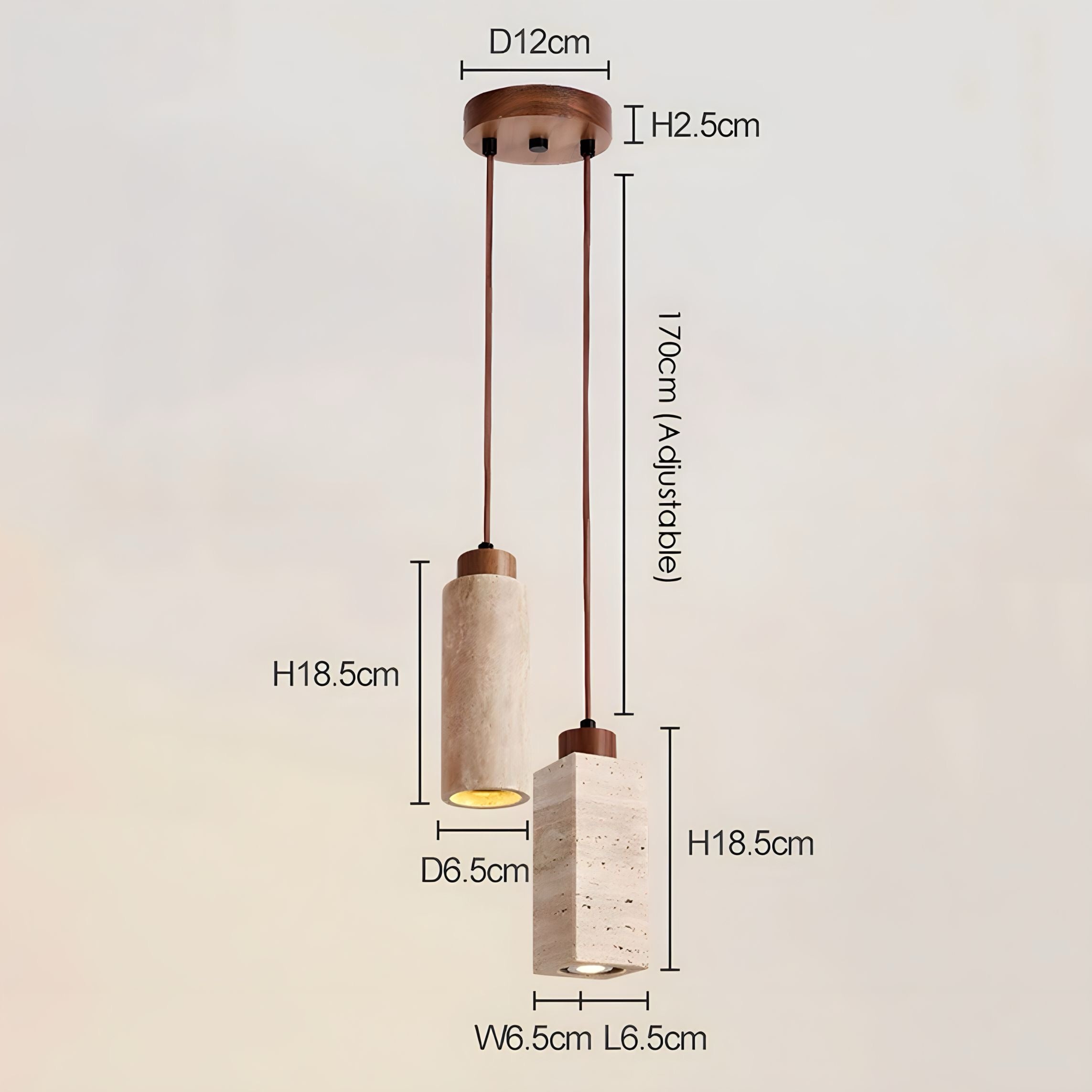 suspension luminaire Legna Travertina